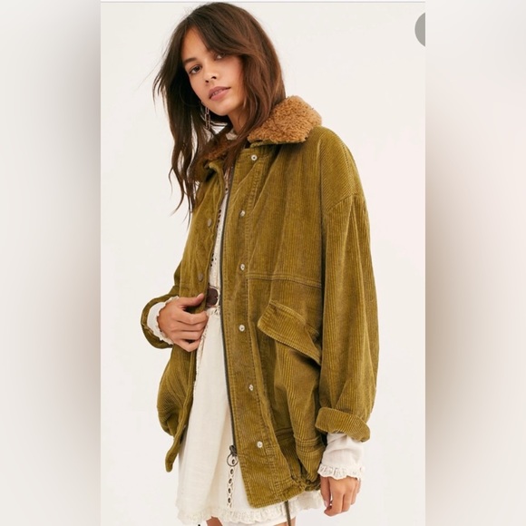 Free People Jackets & Blazers - Free People Lust for Life Green Corduroy Jacket
